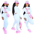 C7477 Fall 2020 Solid Jogger Suits Set Top And Pants Outfits Plus Size Women Clothing 2 Piece Tracksuit Sweat Pants Set